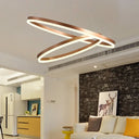 Sleek 2/3 Tiers Aluminum Led Chandelier: Minimalistic White/Coffee Pendant Light Fixture For Dining
