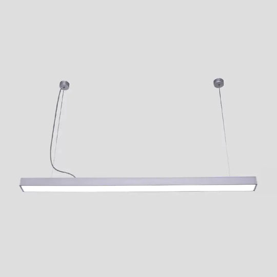 Sleek Acrylic Bar Led Suspension Pendant Light For Office Spaces Silver / 23.5’