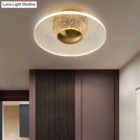 Sleek Acrylic Disc Led Ceiling Light For Corridor - Postmodern Semi Flush Mount Design