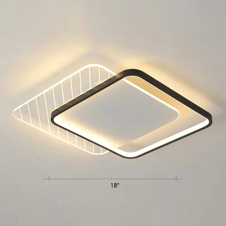 Sleek Acrylic Led Ceiling Light - Contemporary Flush Mount Lamp For Bedrooms Black / Third Gear