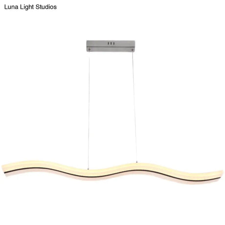 Sleek Acrylic Led Pendant Light Fixture - Island Lighting For Chic Dining Ambiance