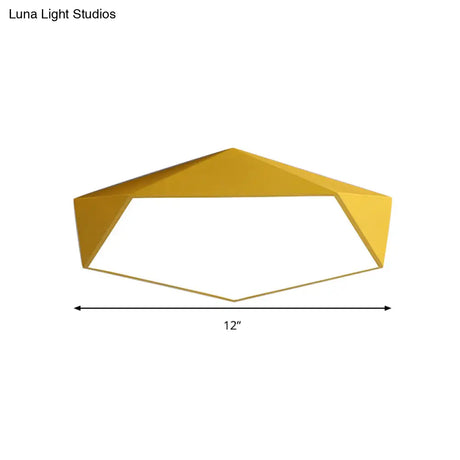 Sleek Acrylic Pentagon Led Flush Mount Ceiling Light With Nordic Design For Bathrooms