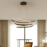 Sleek Acrylic Spiral Chandelier Light - 16/23.5/39 Wide Led Coffee Pendant Fixture For Living Room /