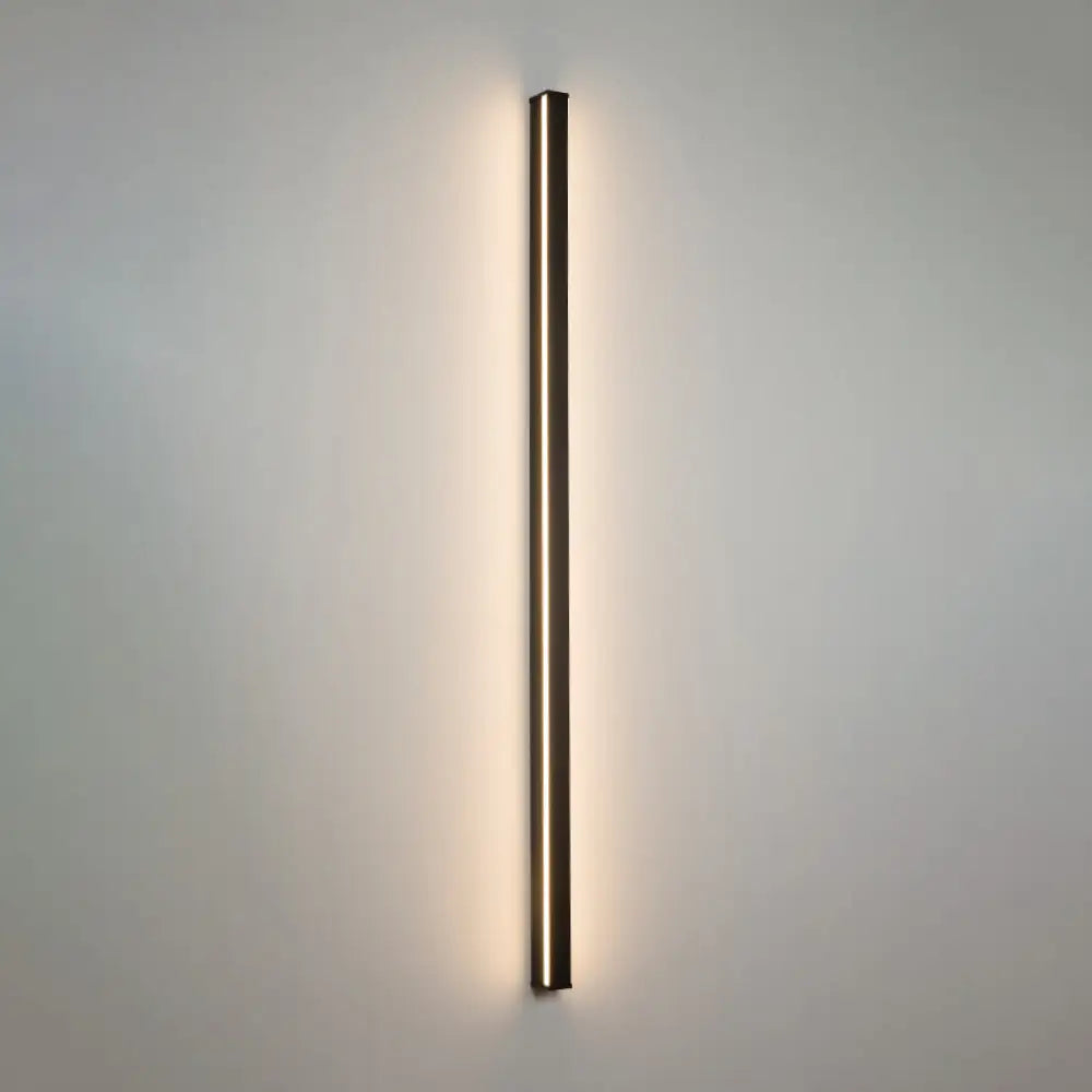 Sleek Black Led Wall Sconce For Hallways - Linear Flush Mount Design