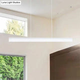 Sleek Black/White/Brown Linear Pendant Led Light In Warm/White/Natural 31.5’/39’/47’ Wide