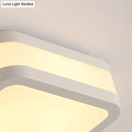 Sleek Black/White Cuboid Led Ceiling Light With Simple Style And Acrylic Finish In Warm/White