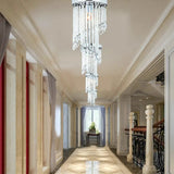 Sleek Chrome Finish Crystal Flush Mount Ceiling Light - Contemporary Corridor Spiral Design
