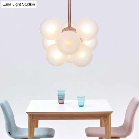 Sleek Copper Ceiling Mounted Globe Semi Flush Light With Minimalist White/Green/Blue Glass – 9