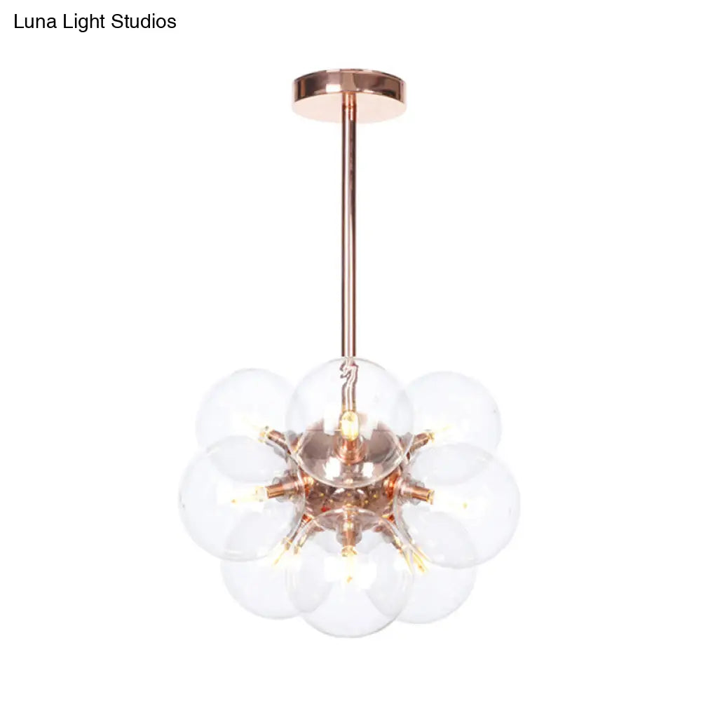 Sleek Copper Ceiling Mounted Globe Semi Flush Light With Minimalist White/Green/Blue Glass – 9