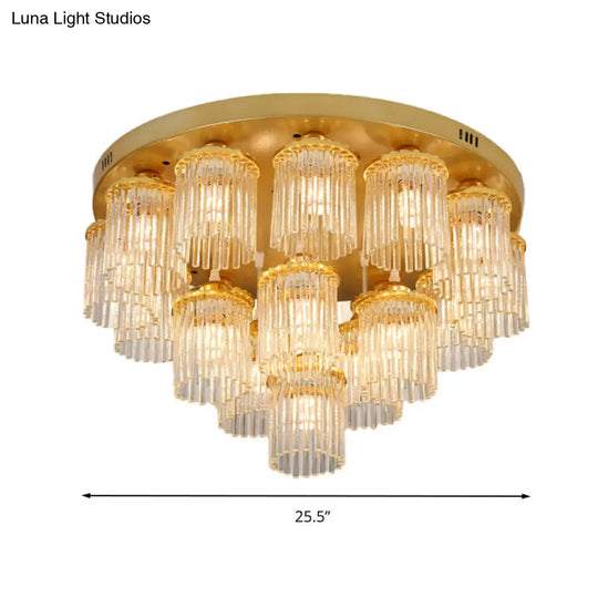 Sleek Crystal Rod Ceiling Light Fixture - Postmodern Semi Flush Mount Lamp (5/10/12 Heads)