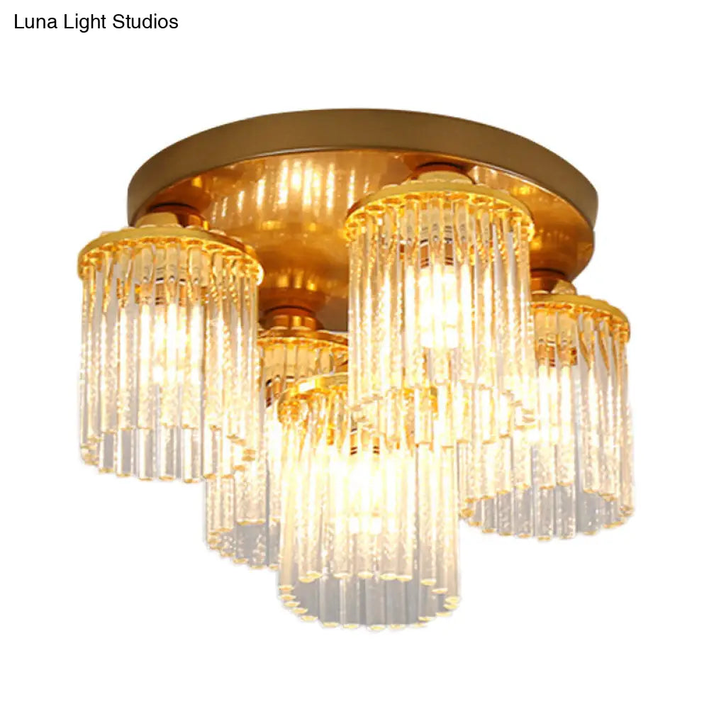 Sleek Crystal Rod Ceiling Light Fixture - Postmodern Semi Flush Mount Lamp (5/10/12 Heads)