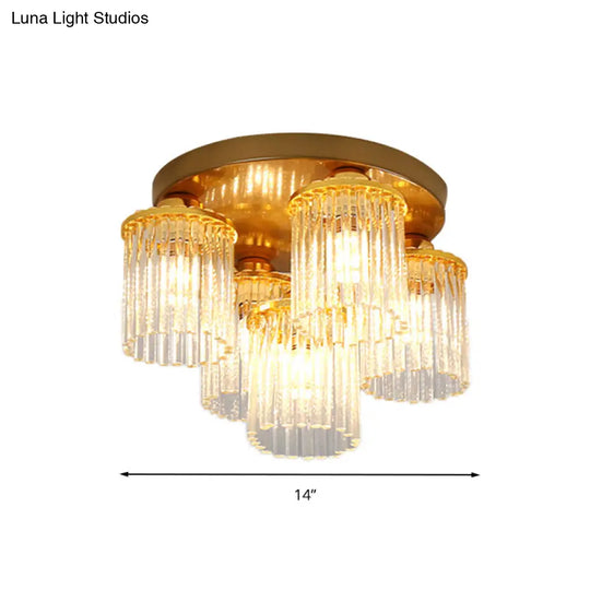 Sleek Crystal Rod Ceiling Light Fixture - Postmodern Semi Flush Mount Lamp (5/10/12 Heads)