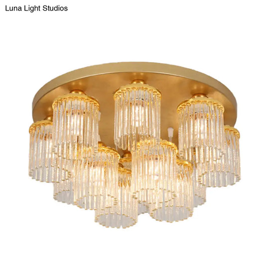 Sleek Crystal Rod Ceiling Light Fixture - Postmodern Semi Flush Mount Lamp (5/10/12 Heads)