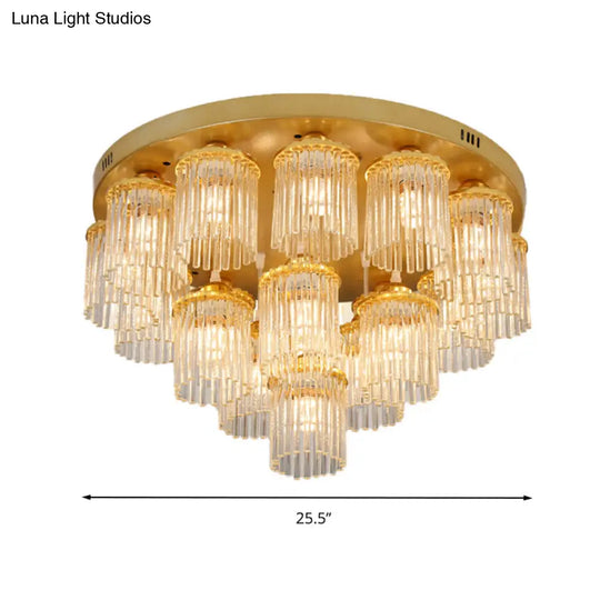 Sleek Crystal Rod Ceiling Light Fixture - Postmodern Semi Flush Mount Lamp (5/10/12 Heads)