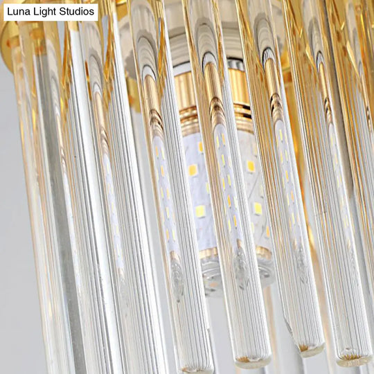 Sleek Crystal Rod Ceiling Light Fixture - Postmodern Semi Flush Mount Lamp (5/10/12 Heads)