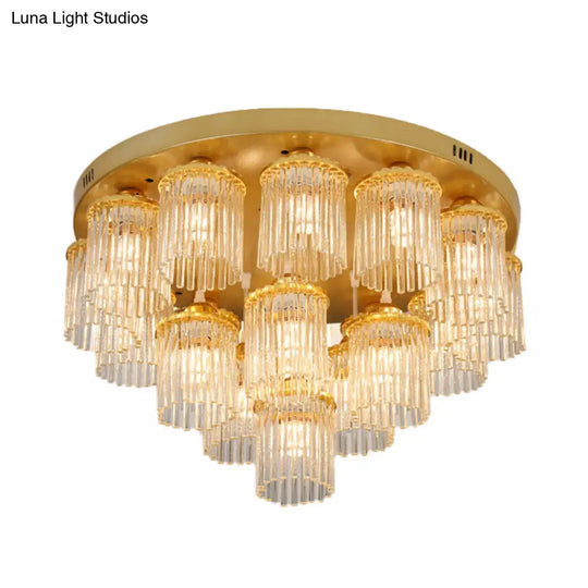 Sleek Crystal Rod Ceiling Light Fixture - Postmodern Semi Flush Mount Lamp (5/10/12 Heads)