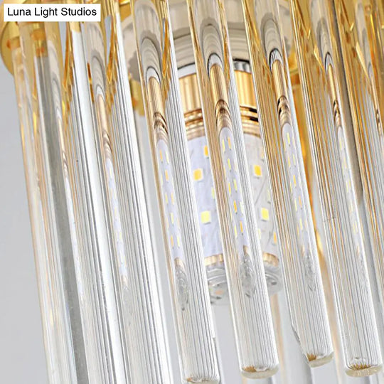 Sleek Crystal Rod Ceiling Light Fixture - Postmodern Semi Flush Mount Lamp (5/10/12 Heads)