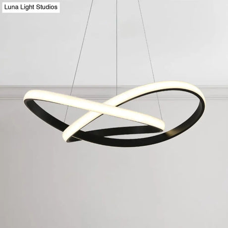 Sleek Curves Ceiling Light: Modern Led Chandelier Pendant In Warm/White Light Seamless Design