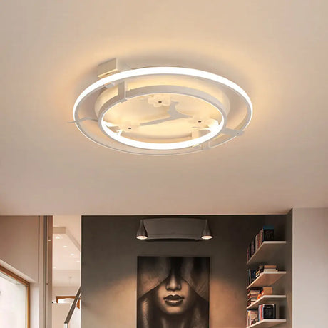 Sleek Floral Semi Mount Led Ceiling Light In Warm/White - 17’/21’/25’ Options White / 17’