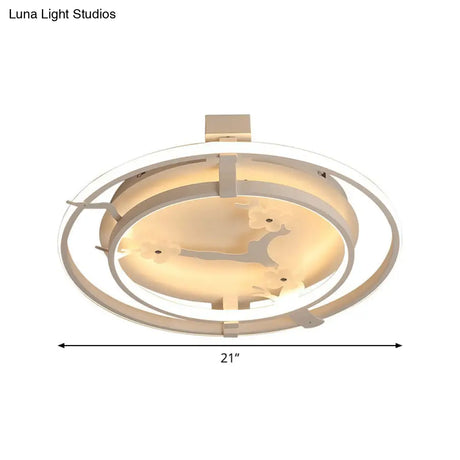 Sleek Floral Semi Mount Led Ceiling Light In Warm/White - 17’/21’/25’ Options