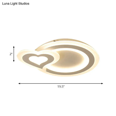 Sleek Flush Ceiling Mount Light - Acrylic White Finish Ideal For Adult Bedroom