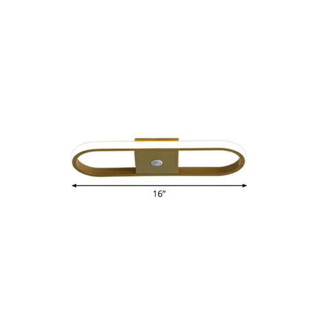 Sleek Geometric Led Ceiling Light - Minimalist Metal Flush Mount Fixture For Corridors Gold / Oval