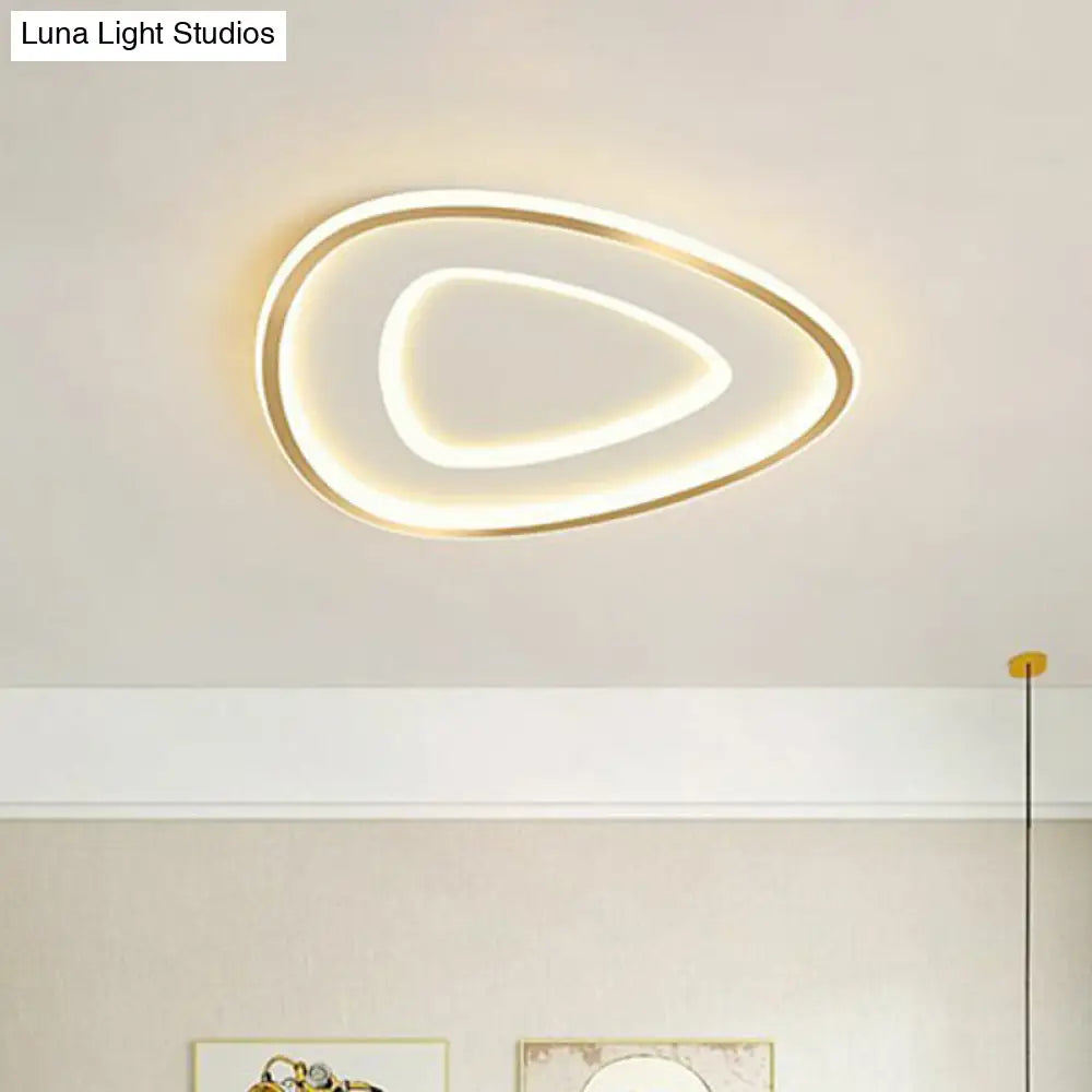 Sleek Gold Teardrop Led Ceiling Light Flush Mount - Simplicity & Style