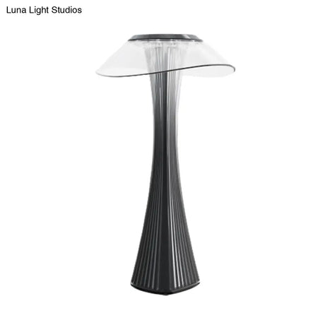 Sleek Grey/Rose Gold Slim Waist Desk Lamp: Contemporary Acrylic Touch Control Led Night Light