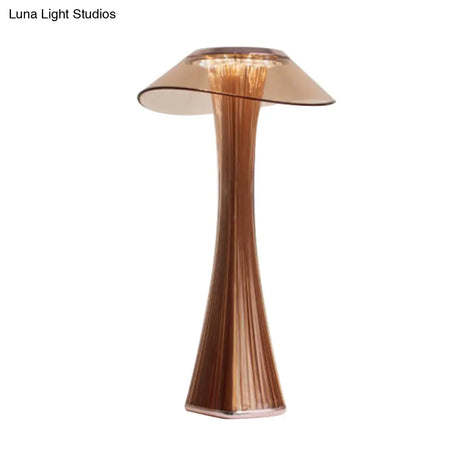 Sleek Grey/Rose Gold Slim Waist Desk Lamp: Contemporary Acrylic Touch Control Led Night Light