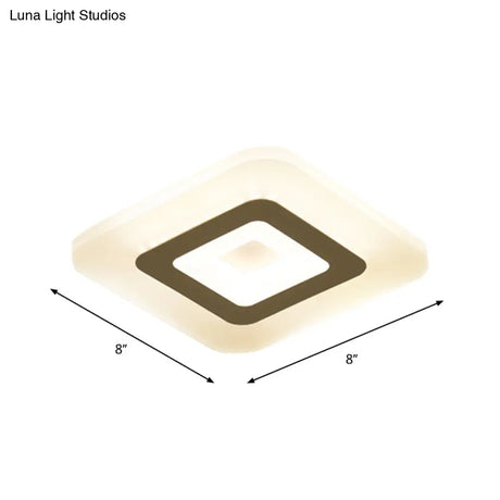 Sleek Led Ceiling Light With Acrylic Shade For Narrow Spaces