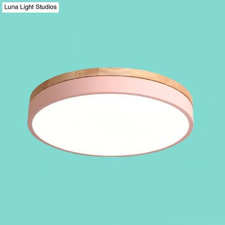 Sleek Led Circle Flush Mount Bedroom Lighting With Acrylic Shade