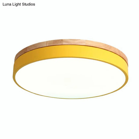 Sleek Led Circle Flush Mount Bedroom Lighting With Acrylic Shade