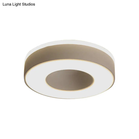 Sleek Led Corridor Ceiling Light With Simple Black/White Flush Mount & Small Square/Round Acrylic