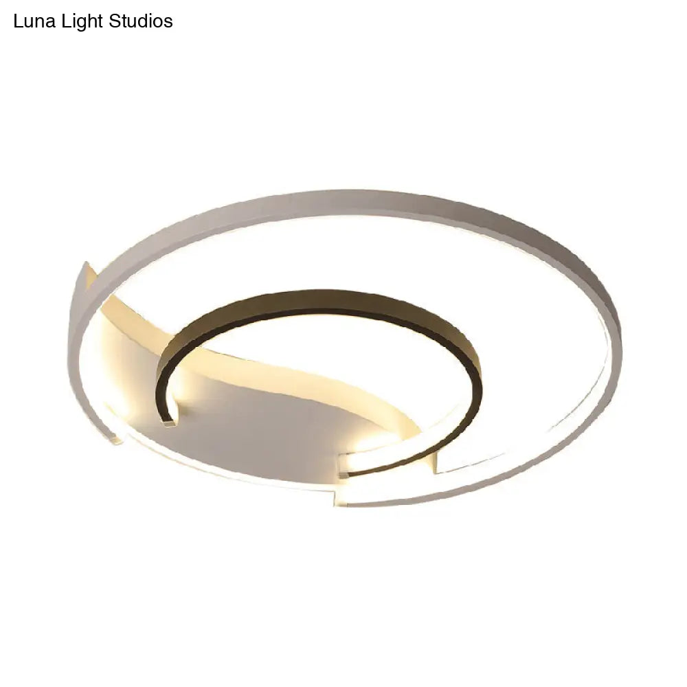 Sleek Led Flush Mount Ceiling Light - Modern Acrylic Fixture For Bedroom Or Living Room In Black &