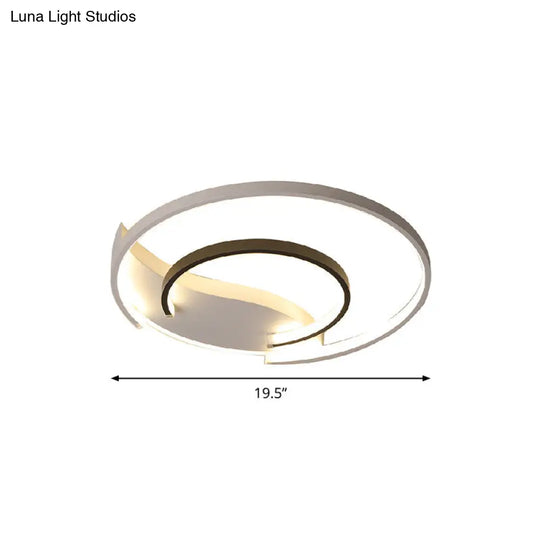 Sleek Led Flush Mount Ceiling Light - Modern Acrylic Fixture For Bedroom Or Living Room In Black &