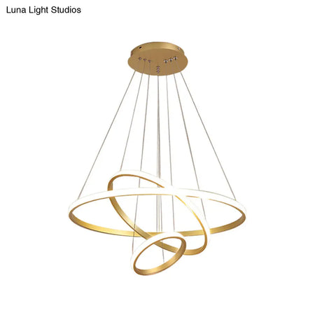 Sleek Led Pendant Light: Modern Acrylic Loop Chandelier For Living Room