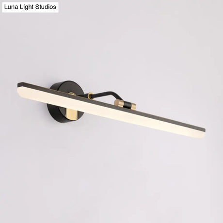 Sleek Led Vanity Wall Light In Black/Gold For Modern Bathrooms