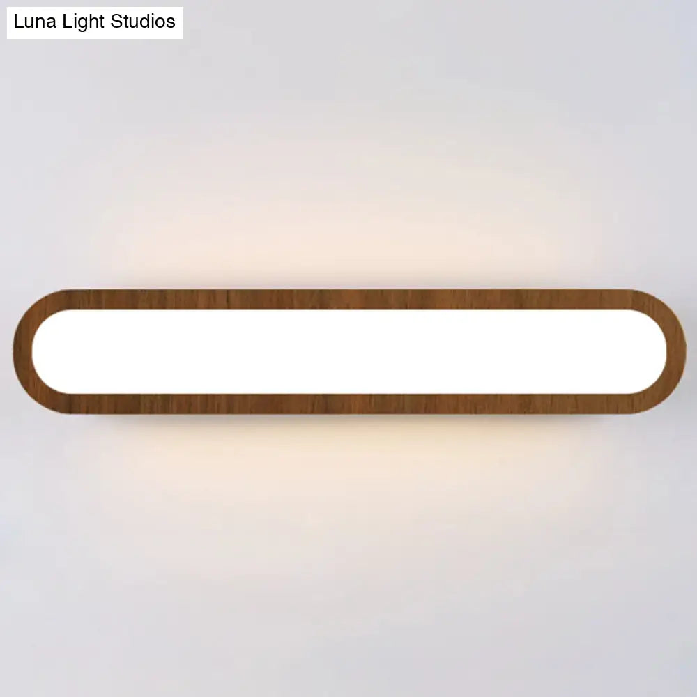 Sleek Led Wall Sconce With Acrylic Diffuser - Ideal For Hallways Dark Wood / 21.5