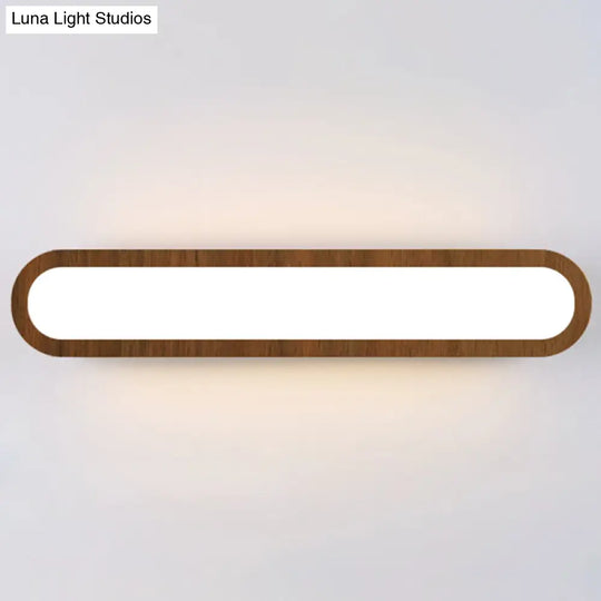 Sleek Led Wall Sconce With Acrylic Diffuser - Ideal For Hallways Dark Wood / 21.5