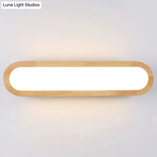 Sleek Led Wall Sconce With Acrylic Diffuser - Ideal For Hallways Wood / 18