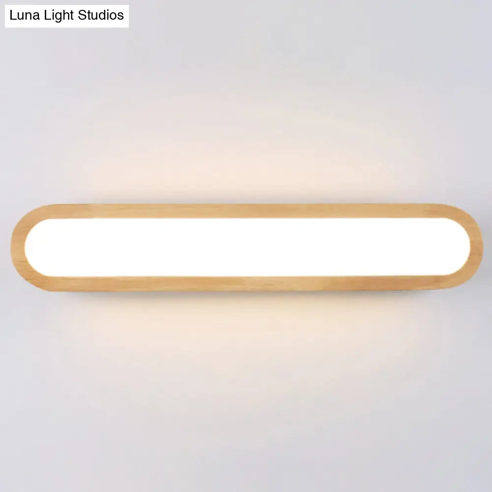 Sleek Led Wall Sconce With Acrylic Diffuser - Ideal For Hallways Wood / 21.5