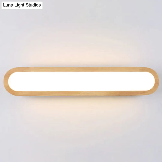 Sleek Led Wall Sconce With Acrylic Diffuser - Ideal For Hallways Wood / 21.5
