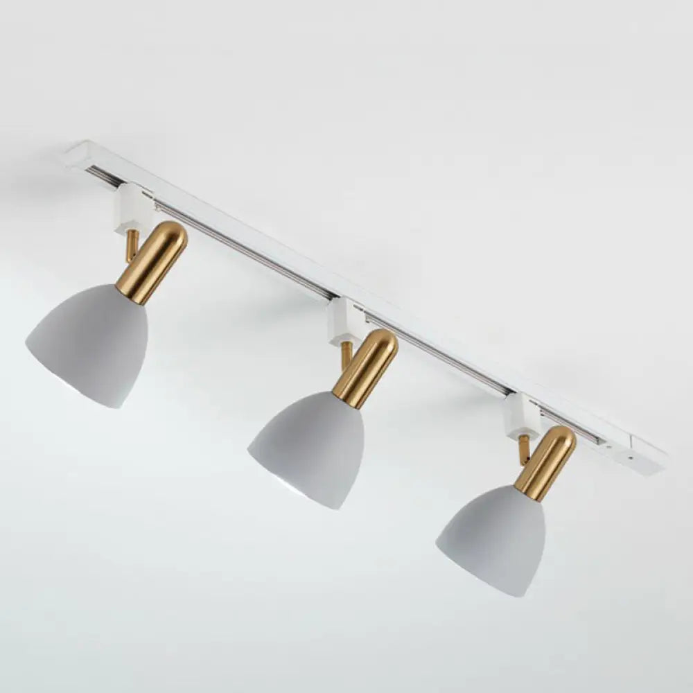 Sleek Macaron Style Metal Semi Flush Tracklight Spotlight - Perfect For Living Room 3 / Grey