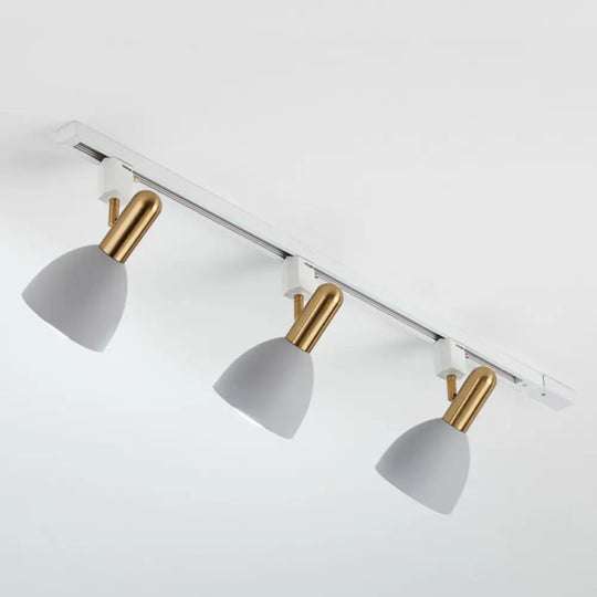 Sleek Macaron Style Metal Semi Flush Tracklight Spotlight - Perfect For Living Room 3 / Grey
