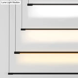 Sleek Metal Black Led Pendant Lamp For Stylish Island Table