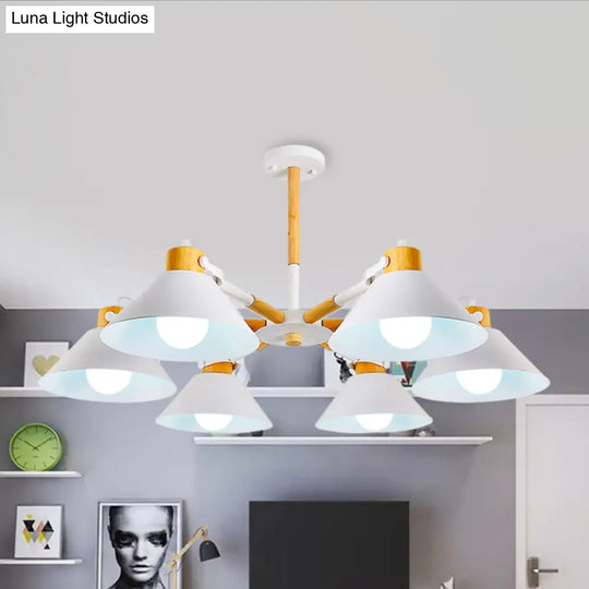 Sleek Metal Cone Hanging Pendant Lights - 6 Simple Style Ideal For Dining Room