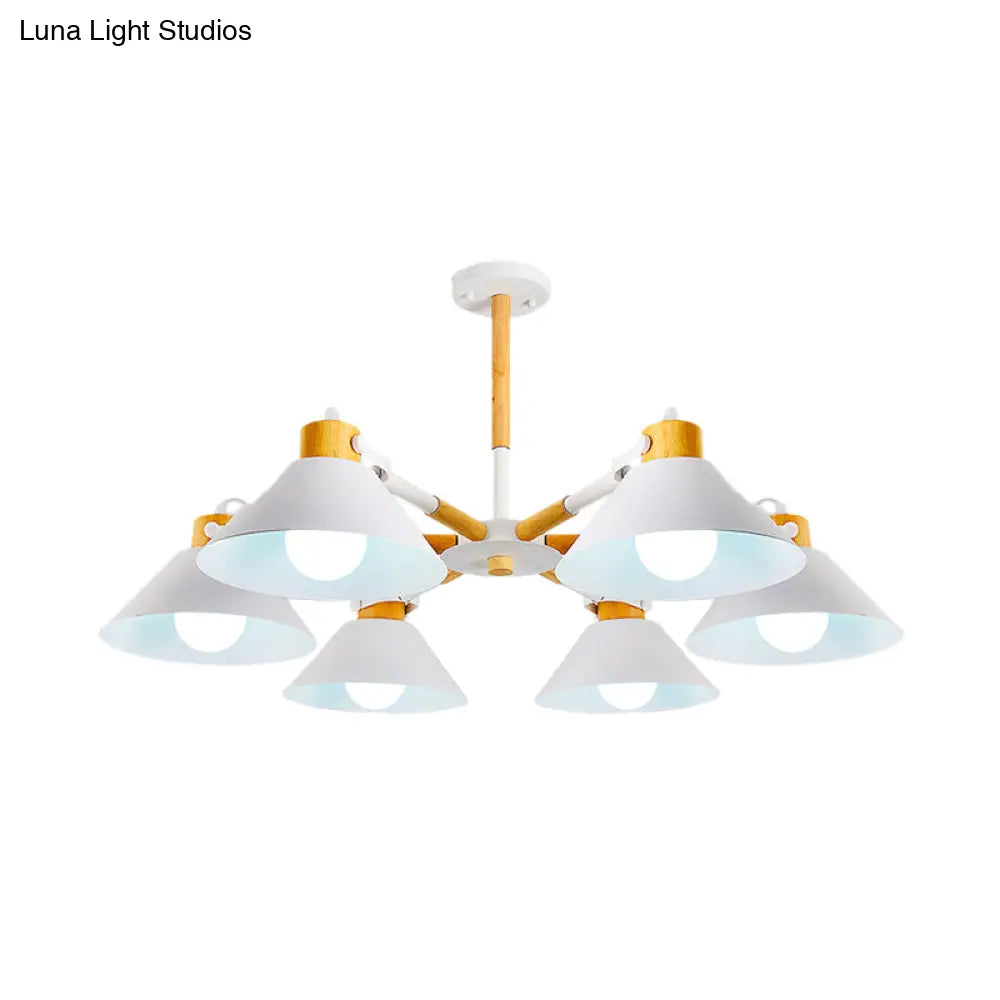 Sleek Metal Cone Hanging Pendant Lights - 6 Simple Style Ideal For Dining Room