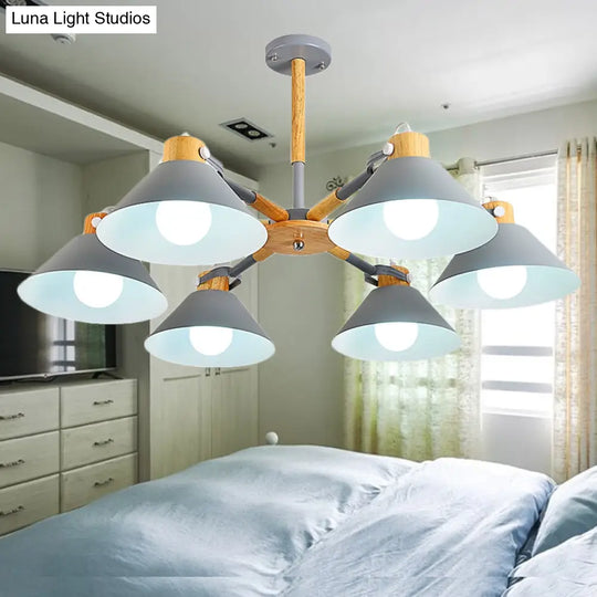 Sleek Metal Cone Hanging Pendant Lights - 6 Simple Style Ideal For Dining Room