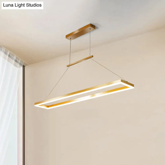 Sleek Metal Island Ceiling Led Pendant Light For Dining Room - Simplicity And Style Gold / 35.5 Warm
