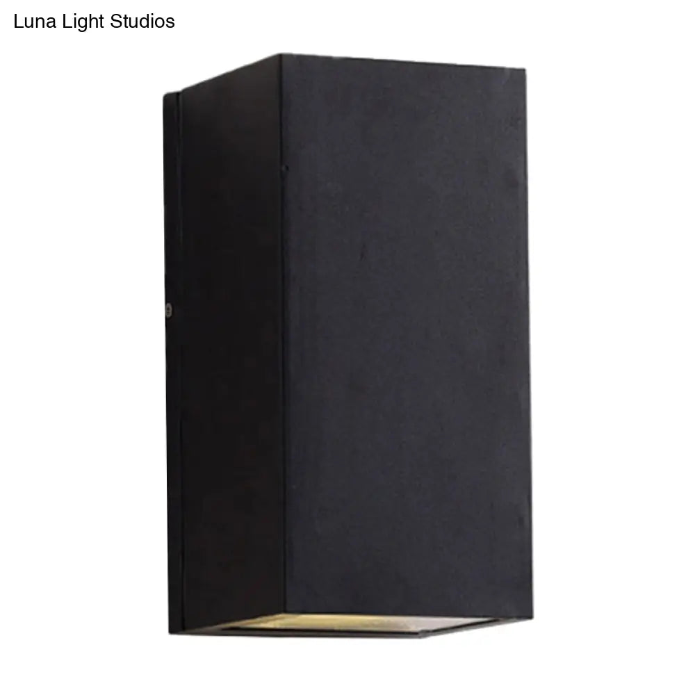 Sleek Metal Led Flush Mount Wall Sconce For Porch - Rectangle Cylinder Triangle Shapes Simplicity